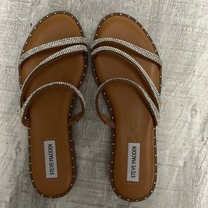 Steve Madden Brown and Silver Sandals